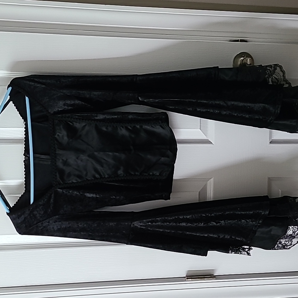 Lip Service Vintage Black Velvet Bell Sleeve Gothic Top